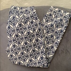 Loft - Julie -Patterned Navy and Natural Women’s Cropped Pants
